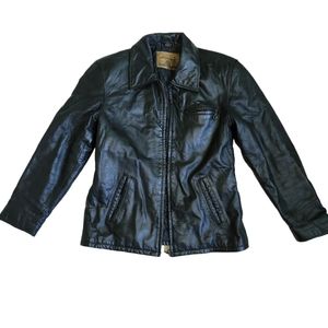 St john womens leather jacket small distressed used some wear